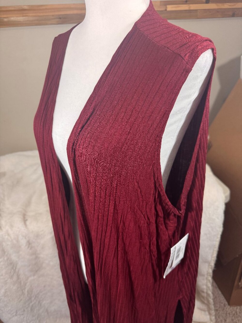 LulaRoe Joy Open Vest Kimono Duster Size L